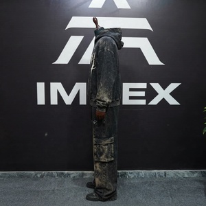 Unisex Tie <b>Dye</b> Hoodie And Cargo Pants Set <b>Spray</b> Printing Street Style Autumn Wear 100% Cotton Fleese Terry Knitted <b>Fabric</b> - Product Image 2