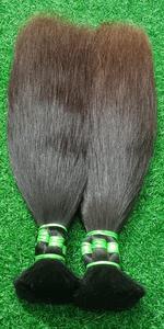 Cheveux humains indiens Remy naturels noirs à bruns, en vrac, lisses, bruts, provenant d'un seul donneur, longs mèches pour tissage - Product Image 4