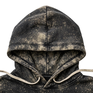 Sweat à capuche oversize pour homme, délavé à l'acide, avec broderie frontale, poche kangourou, capuche à cordon de serrage, poignets côtelés, style streetwear vintage - Product Image 3