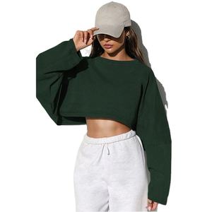 Sudaderas de gran tamaño de algodón con cuello redondo para mujer - Product Image 2