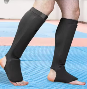 Protège-tibias en spandex légers et rembourrés avec protection du cou-de-pied pour adultes S M L Bleu Rouge Noir Utilisation toutes saisons - Product Image 6