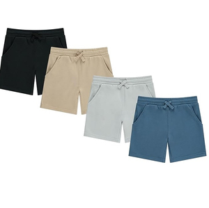 Shorts Bermuda pour homme, couleur unie, taille élastique mi-haute, avec poches latérales, respirants, séchage rapide, en laine. - Product Image 1