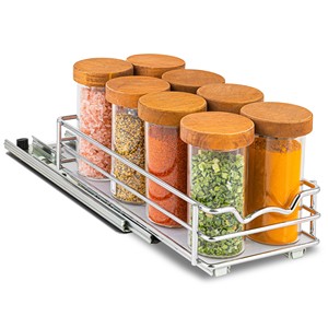 Pull-Out Durable Modern Chrome Steel Spice Rack <b>Organizer</b> for <b>Kitchen</b> <b>Drawer</b> Wholesale India - Product Image 6
