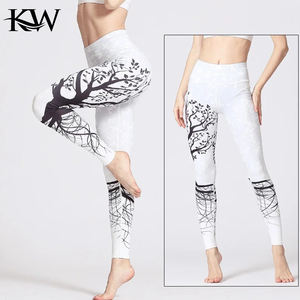 Pantalones de yoga de cintura media sin costuras, transpirables, con efecto realce de glúteos, teñido por goteo, de secado rápido, largos, estampados para ejercicio. - Product Image 6