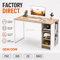 Étagères latérales minimalistes en mélamine, rangement ouvert, structure métallique, bureau à domicile, bureau d'étude, poste de travail informatique OEM ODM