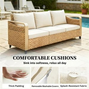 Sofá de Ratán para Exteriores, Muebles de Patio para Terraza y Balcón con un Atractivo y Elegante Diseño - Product Image 2