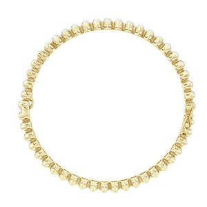Yellow Gold Lab Grown Diamond Pear Link Tennis Bangle Pair - Product Image 2