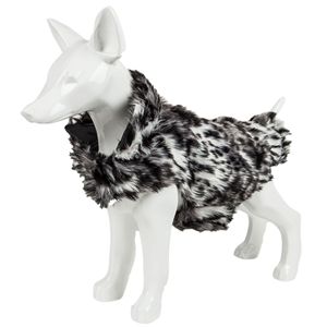 Luxe Paw's Designer Gray <b>Scale</b> Tiger Pattern Mink Fur <b>Dog</b> Coat Jacket Premium Pet Clothes - Product Image 4