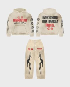 Conjunto Deportivo Rosa Tie Dye Brandstate Profit Dept |   Todo lo que hago, lo hago con ganancias: Sudadera con capucha y pantalones con cremallera |   Conjunto de Ropa Urbana - Product Image 4