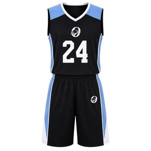 Black White Basketball Uniform for Men Jersey and Shorts Lightweight Team Sports Set Breathable <b>Athletic</b> Apparel Practice - Product Image 1