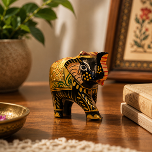 Handcrafted Wooden <b>Elephant</b> Figurine Colorful Painted <b>Elephant</b> Statue Decorative Wooden Animal Showpiece Home Decor <b>Gift</b> Item - Product Image 6