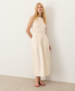 Vestido Retro Fruncido para Mujer, Vestido Largo, Gran Venta, Vestido Fruncido Elegante Personalizado para Mujer con Cuello Redondo y Cintura Elástica - Product Image 2