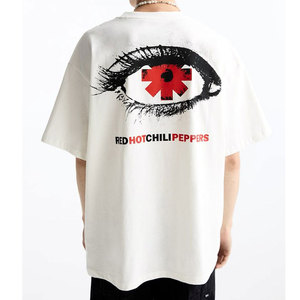 T-shirt Homme 100% Coton Col Mock Rib Coupe Oversize Épaules Tombantes Grande Taille Respirant Streetwear Tissu Lourd - Product Image 2