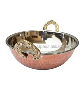 Wholesale Manufacturer Copper Bottom Steel Kadai For Cooking At Wholesale Price Steel Copper Utensils