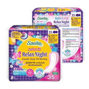 Toallas Sanitarias de Algodón Sanita Soft & Fit Relax Night 35 cm - Product Image 3