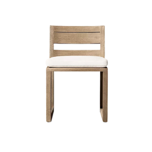 Chaise de jardin en teck avec coussin, siège d'extérieur en bois massif, chaise de salle à manger pour parc, villa, hôtel - Product Image 1