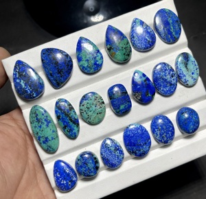 Cabochon d'azurite naturelle, pierre précieuse d'azurite bleue AAA, cabochon poli, pierre pour la fabrication de bijoux, gemme en vrac, cristal de collection - Product Image 2