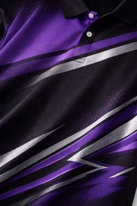 Mens <b>Black</b> Purple <b>Polo</b> <b>Shirt</b> Custom Sublimation Sportswear Graphic Stripe Golf Team Uniform Performance <b>Shirt</b> - Product Image 5