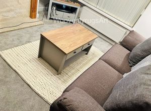 Alfombra de punto grueso hecha a mano, alfombra de lana gruesa, alfombra suave y acogedora para el suelo, alfombra vintage para decoración del hogar, lavable y acolchada - Product Image 3