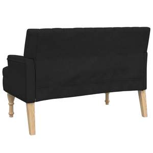 Banc en bois massif avec tissu noir (100% polyester) - Meubles de salon - Product Image 5