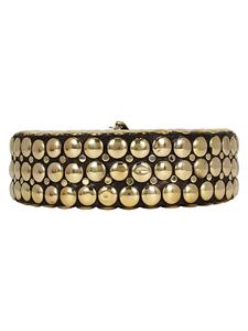 Hot Sell Designer Round Shape Metal Mosaic Clutch <b>Bag</b> Gold <b>Studded</b> One Compartment Detachable Metal Strap - Product Image 5
