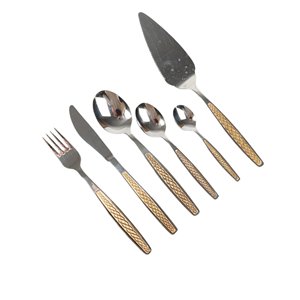 Ensemble de couverts élégants en acier inoxydable, finition miroir, passe au lave-vaisselle, couteau, fourchette, cuillère pour mariage, table de dîner, hôtel - Product Image 1