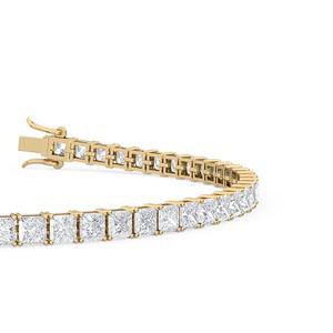 Bracelet éternité en or rose avec diamants de laboratoire de forme princesse de 9,14 CTW, exquis - Product Image 6