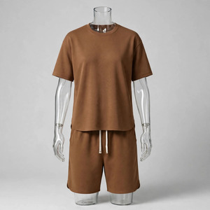 Wholesale Summer Men's Casual Shorts <b>Set</b> Plain Color Solid 100% Cotton Jersey Quick Dry Knitted Pocket Customized Logo <b>Twin</b> <b>Set</b> - Product Image 6