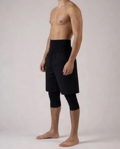 Shorts Awrah pour hommes, couleur unie, écologiques, séchage rapide, vêtements de sport islamiques modestes, respirants, extensibles, pour l'entraînement et le sport - Product Image 4