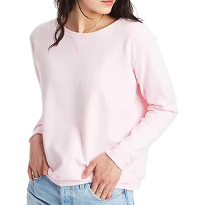 Sudadera de Mujer, Holgada, Negra, de Poliéster/Algodón, Cuello Redondo, Hombros Caídos, Manga Larga, Color Sólido, Tejido de Punto, Secado Rápido - Product Image 3