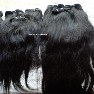 Temple brésilien péruvien 4X4 cuticule aligné indien vierge crue Remy cheveux noir pour dentelle frontale fermeture perruque cheveux humains - Product Image 3