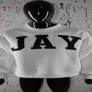 Sudadera JAY WHITE con cuello alto 100% NEGRO con apliques bordados y cuello ancho CLUSH SPORTS - Product Image 1