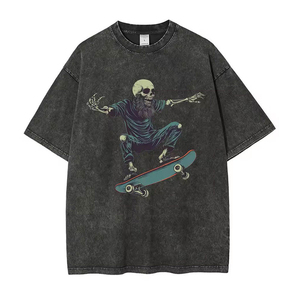 Silk Screen Printed DTG Wholesale Streetwear <b>Acid</b> Wash Men Casual Hip Hop Summer Plus Size <b>Drop</b> Shoulder Men OEM ODM Boxy Tee - Product Image 1