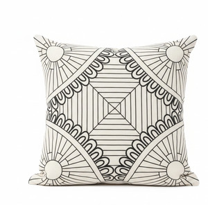 Housse de coussin carrée à motif géométrique aztèque en rose pastel, orange, jaune et blanc, logo personnalisé disponible 18X18 - Product Image 4