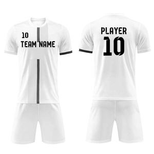 Conjunto de Camiseta de Fútbol Personalizada, Blanca y Negra, Cuello en V, Manga Corta, Unisex para Adultos, 100% Poliéster, Impresión por Sublimación, Absorbe la Humedad, Verano - Product Image 3