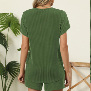 Ensemble deux pièces chemise à manches courtes et short pour femme, haute qualité, style formel, prix de gros, prix abordable - Product Image 2