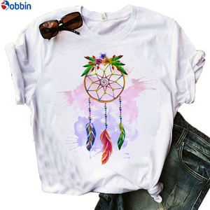 Camisetas de Moda para Mujer con Diseño de Plumas, Transpirables, Estilo Dulce y Encantador, Tallas Grandes, Económicas - Product Image 3