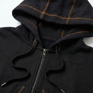 Contrast‑Stitch <b>Zip</b> Hoodie | Premium Heavyweight Fleece Hoodie | Custom OEM Streetwear Manufacturer - Product Image 4