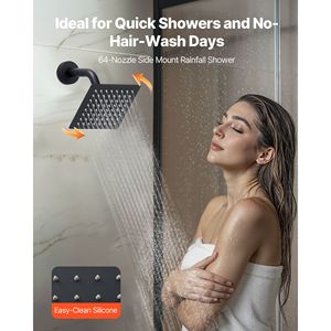 12 Inch Ceiling Mount Rainfall <b>Shower</b> System & 6 Inch Wall Mount Head 4 1 Handheld Spray Rotatable <b>Bath</b> & <b>Shower</b> Faucet <b>Set</b> - Product Image 6