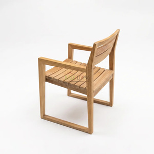 Chaise de salle à manger moderne en teck Etna avec accoudoirs, design minimaliste, stable et durable pour appartement et mobilier de maison - Product Image 5