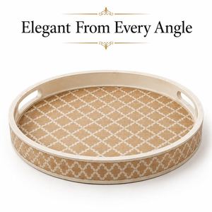 Luxury Bone Inlay Decorative Serving Tray Handmade Floral Accent Piece for Coffee <b>Table</b> <b>Console</b> and Bedroom Display - Product Image 6