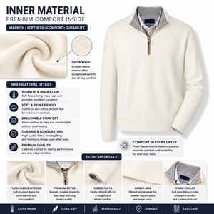 Custom White Quarter Zip <b>Pullover</b> Sweater High Collar Knit <b>Jumper</b> OEM Manufacturer - Product Image 5