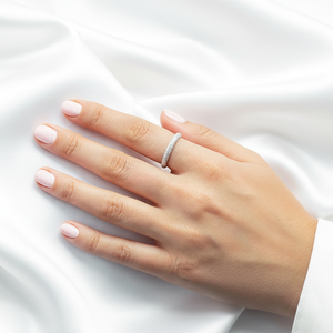 Bague de Fiançailles et de Mariage en Argent Sterling 925 de Luxe pour Femme, Sertie de Zircons Cubiques Ronds Brillants, Idéale pour Anniversaire et Fête - Product Image 2