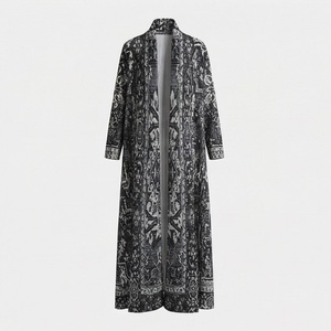 Abaya plissée, nouvelle mode vintage, grande taille, en polyester, élégante, à manches longues, extensible dans quatre directions, antistatique, pour femmes - Product Image 1