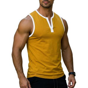 Débardeur décontracté tendance pour homme, style Ringer à bordures contrastées, logo personnalisé, prix de gros, vêtements de sport d'été pour hommes - Product Image 1