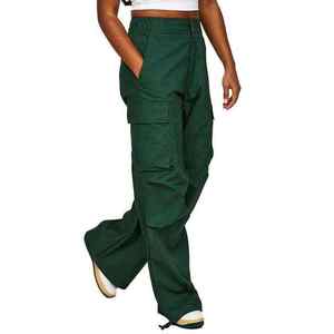 Hot Selling Custom <b>Women</b> Baggy Cotton Pants Wide Leg Utility <b>Trousers</b> High Waist Streetwear Private Label Wholesale Manufacturer - Product Image 3