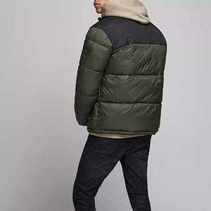 Premium Quality Trendy Mens Blue Puffer <b>Jacket</b> Hooded Zipper Closure Waterproof Windproof Casual Winter Regular Fit Polyester - Product Image 2