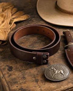Genuine Leather Belt <b>Cow</b> Hide Solid Brown Casual Silver Buckle Printed Durable 3.5cm Width Seven Holes Oval Design - Product Image 2