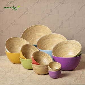 Nouveauté Bol à riz en bambou jetable coloré personnalisé pour salade et nouilles Produit écologique de fête de fabricant du Vietnam - Product Image 6