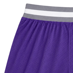 Shorts de basketball en mesh sublimé pour hommes, violet et gris, impression numérique, polyester, uniforme sportif, entraînement et match - Product Image 4